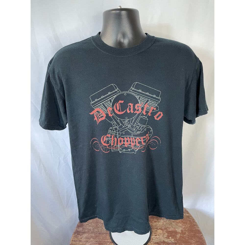 DeCastro Choppers Tee Black Biker Shirt XL Drop Out